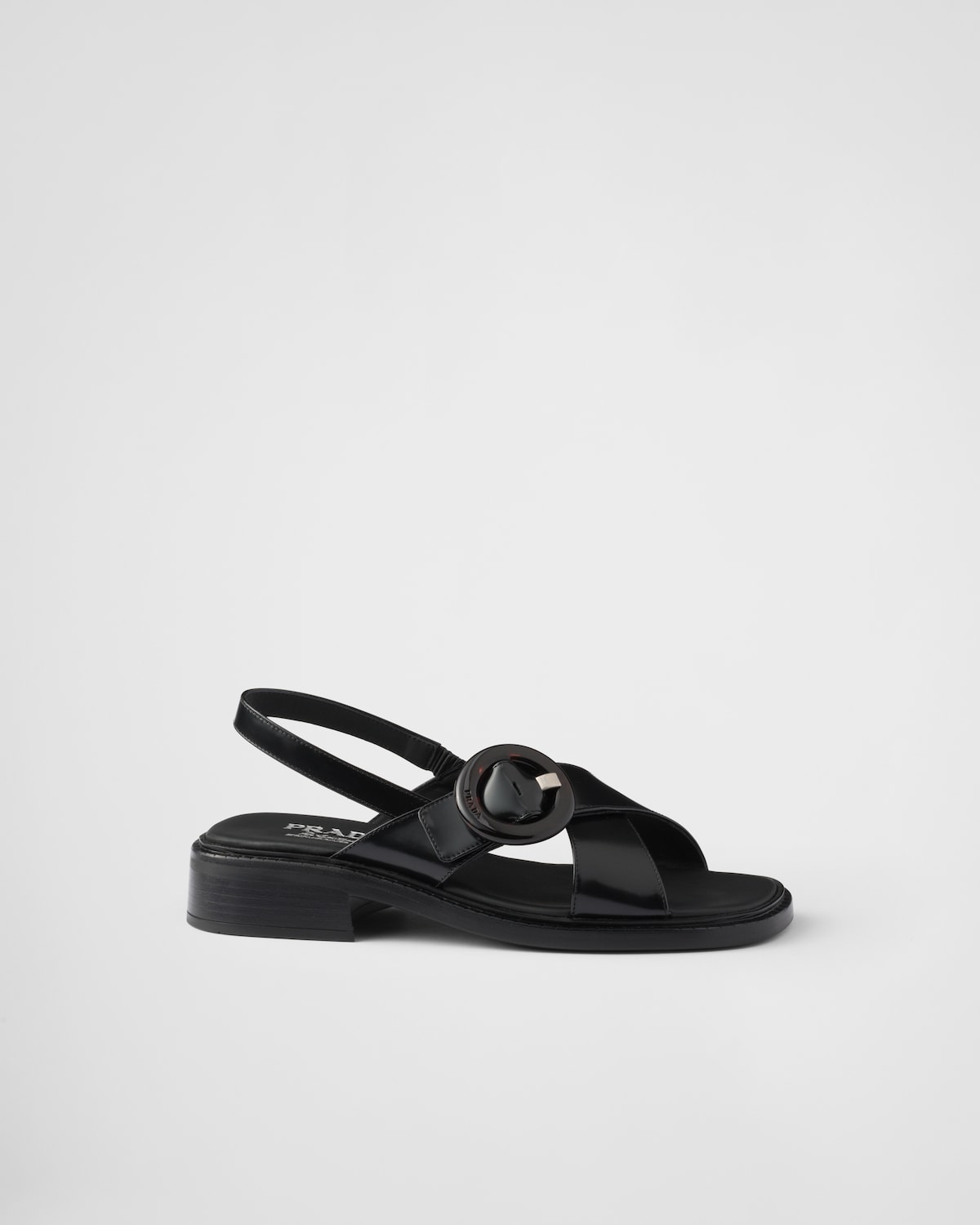 Prada Sandalias de piel cepillada con hebilla