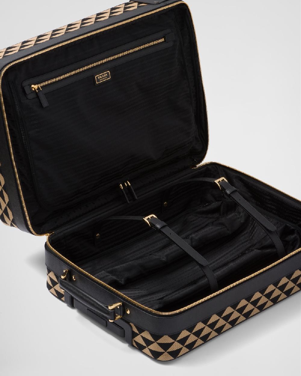 Prada Trolley Prada Symbole de tela bordada Oferta exclusiva