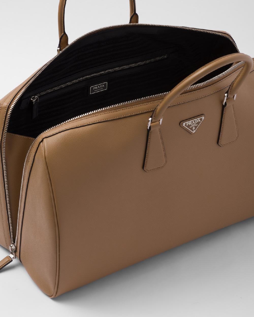 Prada Bolsa de lona en piel Saffiano Última moda