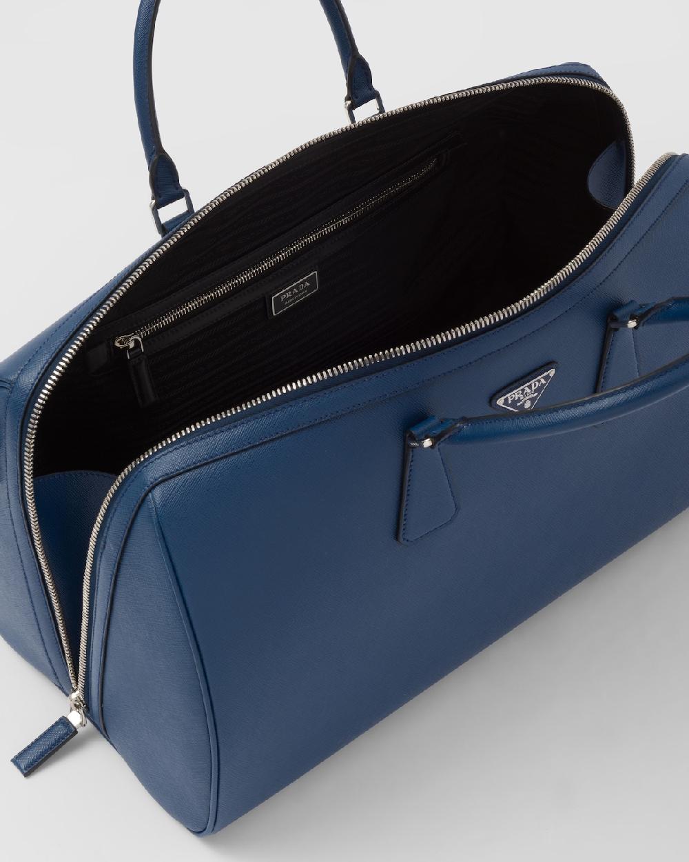 Prada Bolsa de viaje de piel Saffiano Descuento por venta flash