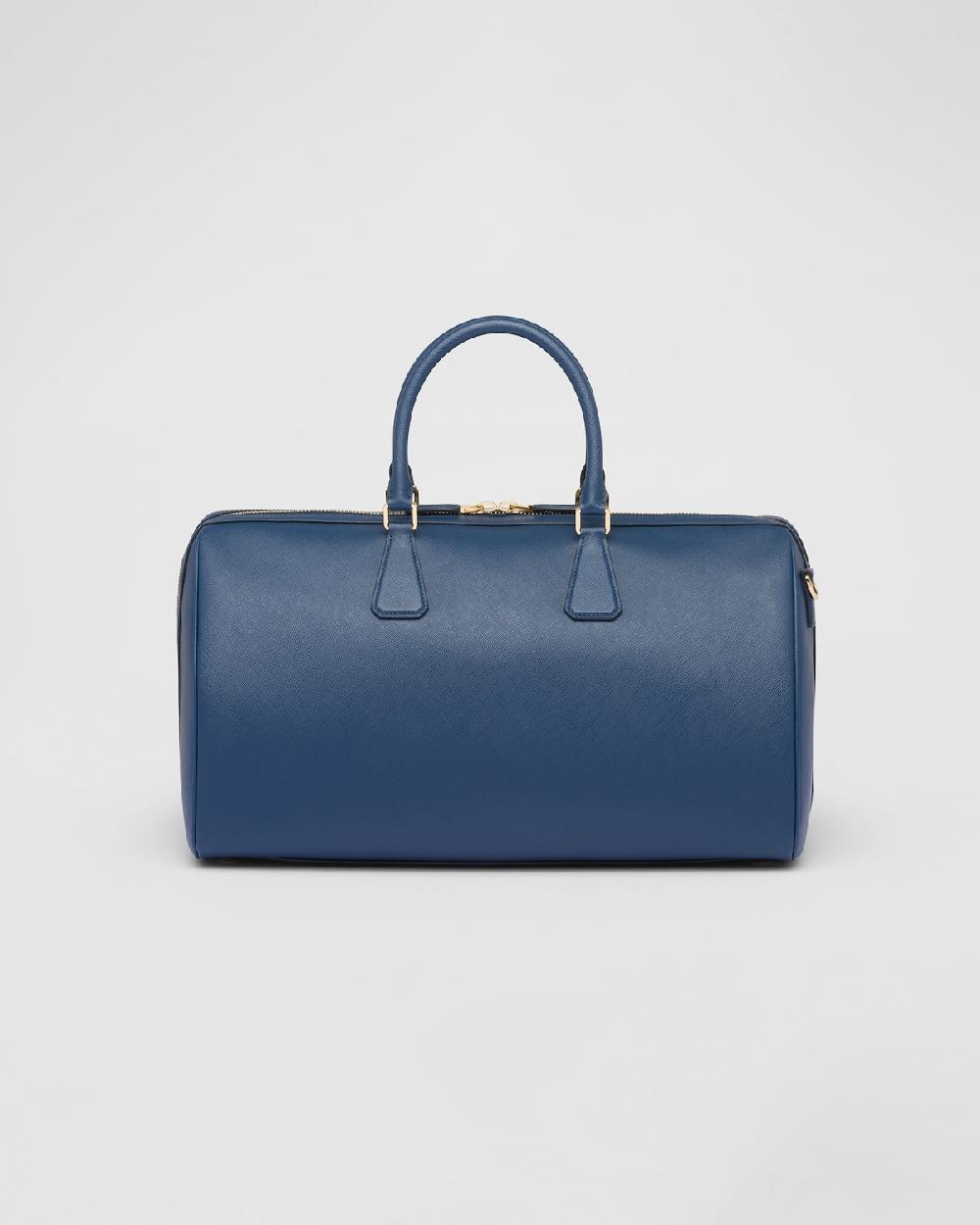 Prada Bolsa de viaje de piel Saffiano Ofertas de temporada