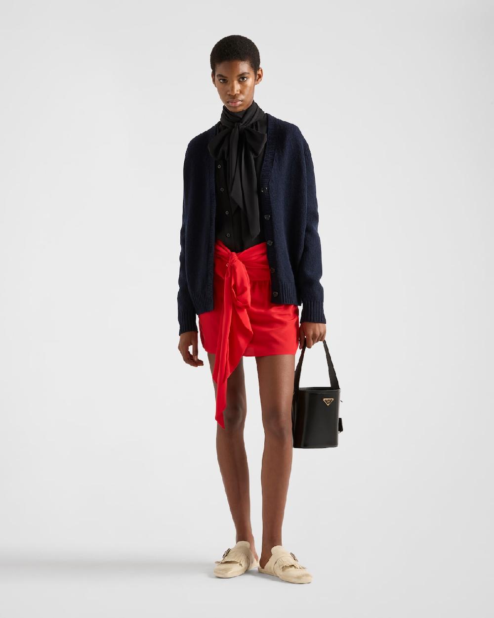Prada Minifalda de crepé de China