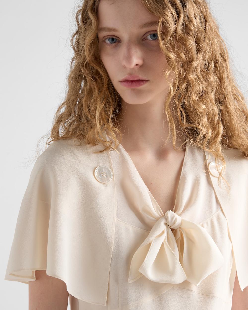 Prada Vestido plisado de crepé Rebajas baratas
