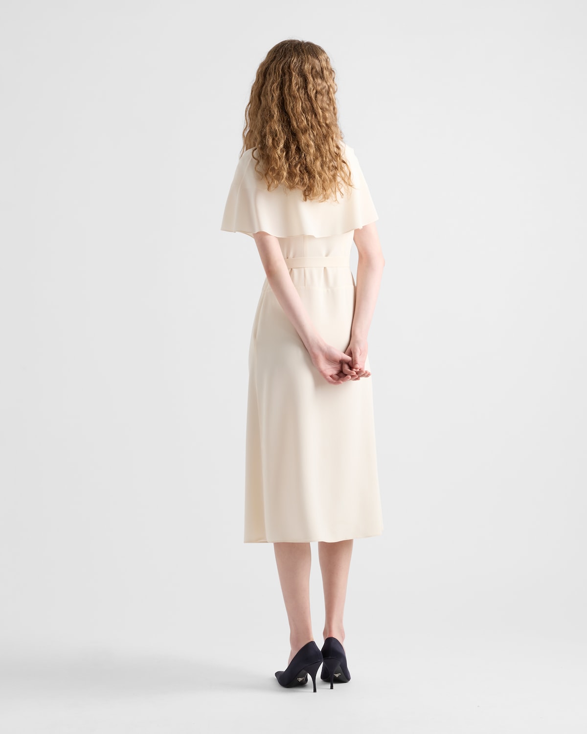 Prada Vestido plisado de crepé Rebajas baratas