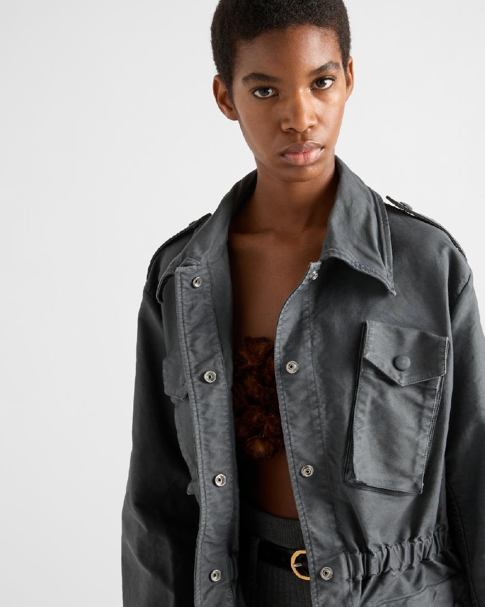 Prada Chaqueta safari de algodón envejecido Tienda