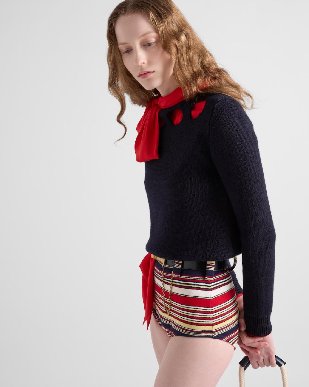 Prada Jersey con cuello barco de algodón Liquidación
