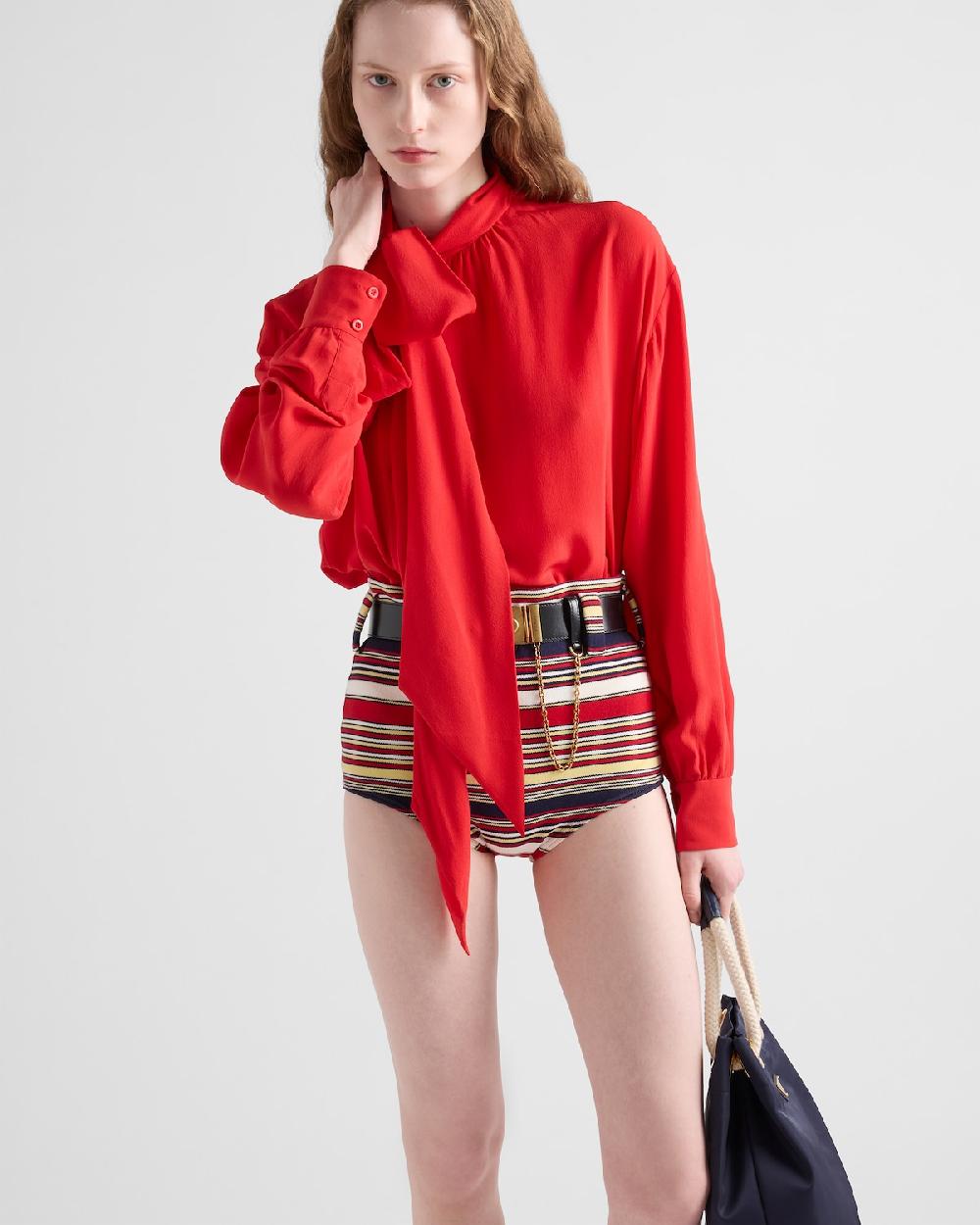 Prada Camisa de crepé Mejor oferta