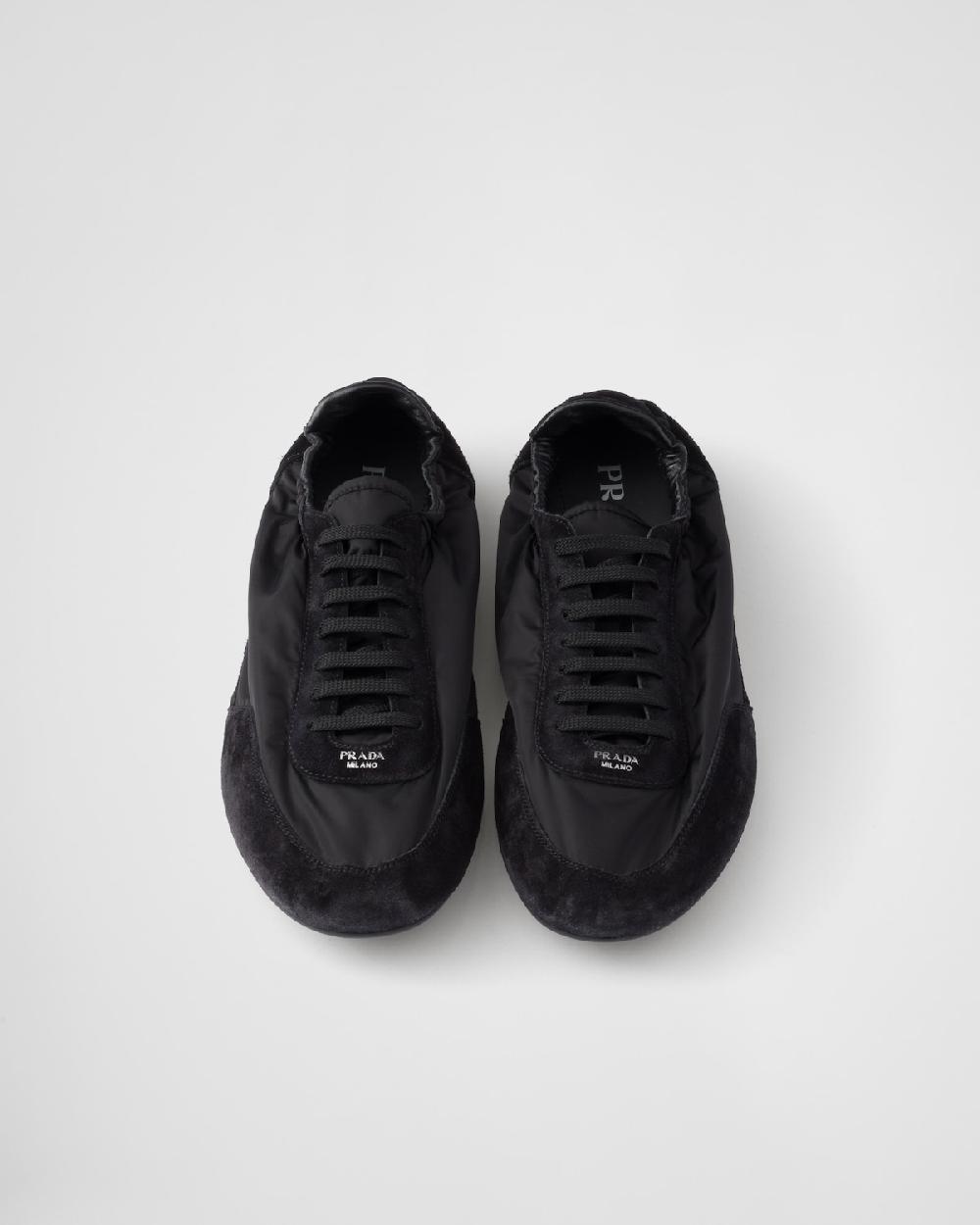 Prada Zapatillas Collapse de Re-Nylon y ante con elástico Último día