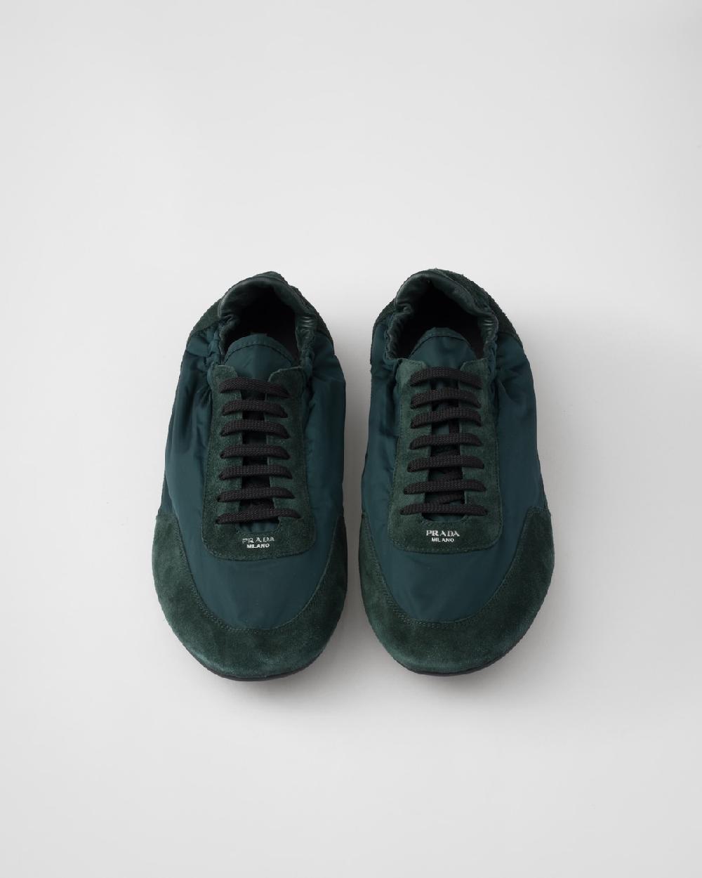 Prada Zapatillas Collapse de Re-Nylon y ante con elástico Precio de fábrica