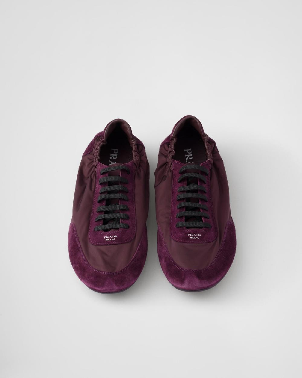 Prada Zapatillas Collapse de Re-Nylon y ante con elástico Promoción por tiempo limitado