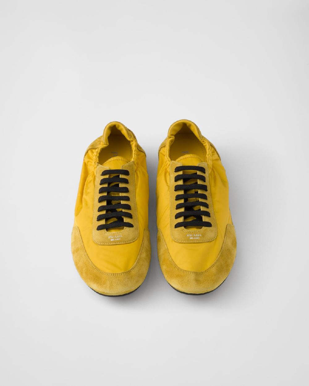 Prada Zapatillas Collapse de Re-Nylon y ante con elástico Solo hoy
