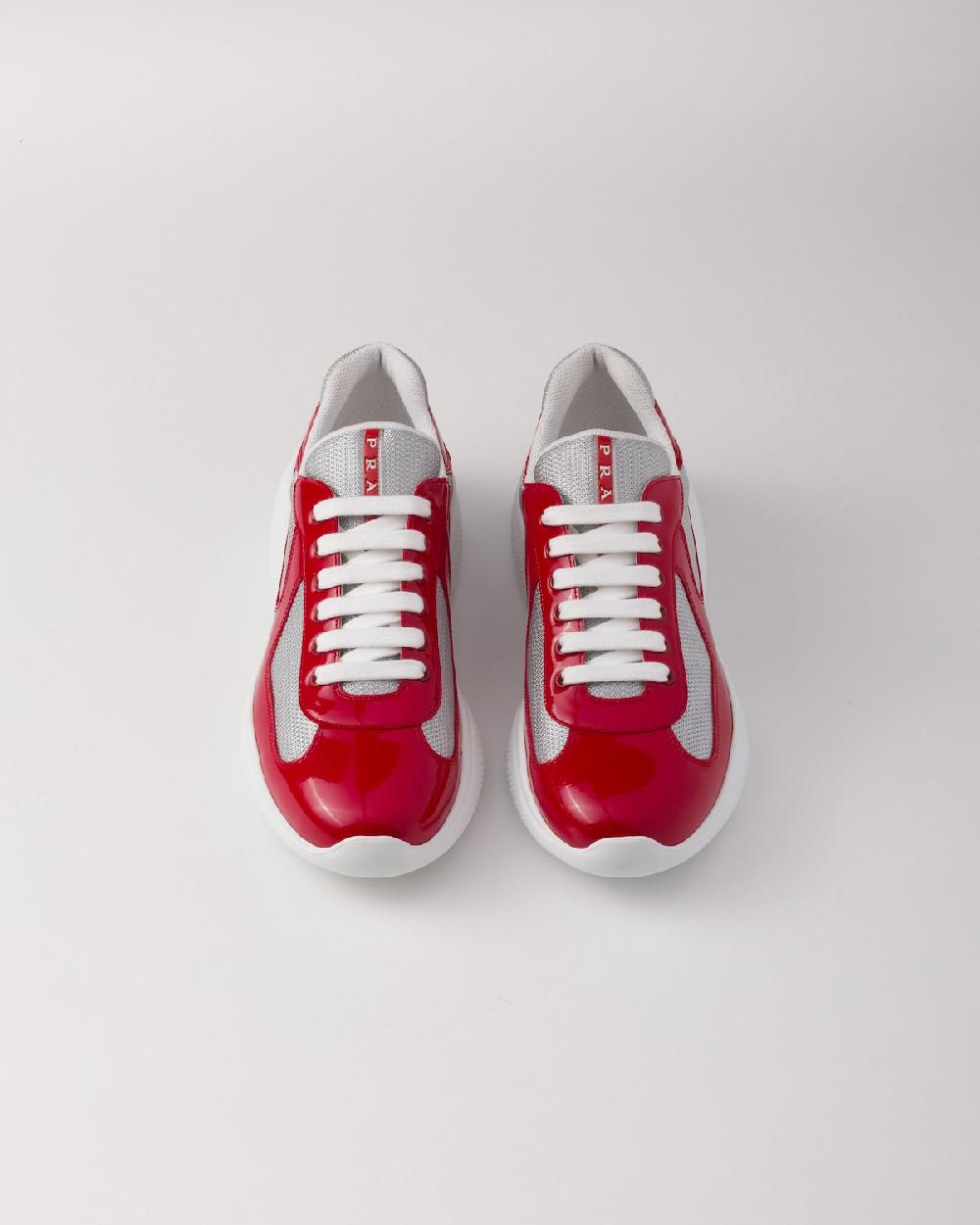 Prada Zapatillas Prada America's Cup de charol y tejido técnico Oferta exclusiva
