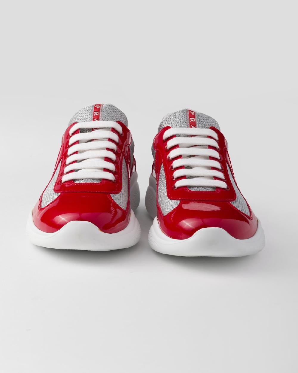 Prada Zapatillas Prada America's Cup de charol y tejido técnico Oferta exclusiva