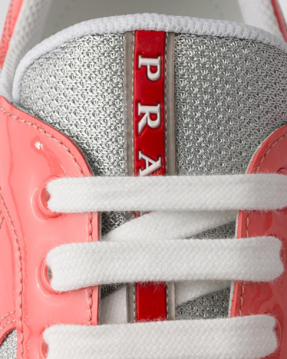 Prada Zapatillas Prada America's Cup de charol y tejido técnico Última moda