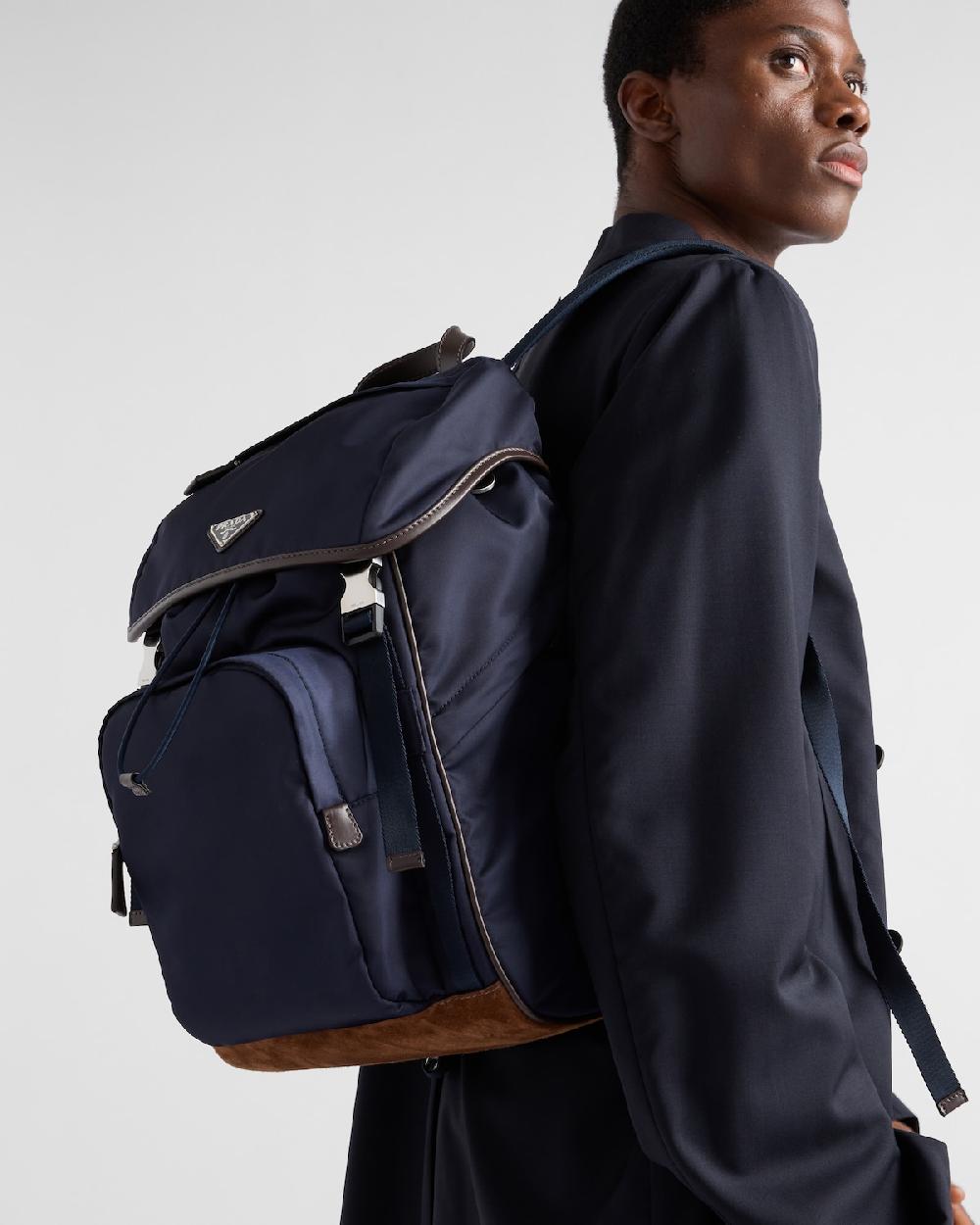 Prada Mochila de Re-Nylon y piel