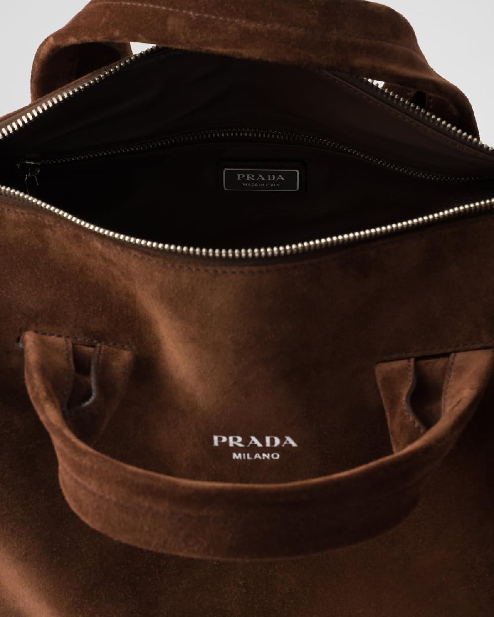 Prada Bolsa de viaje de ante Outlet