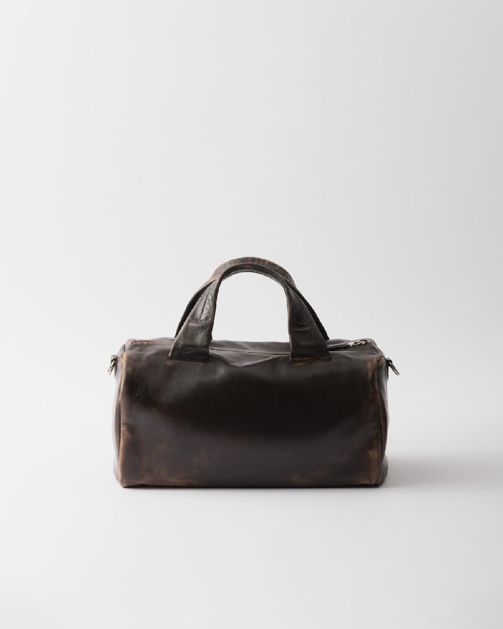Prada Bolsa de viaje de napa Ofertas