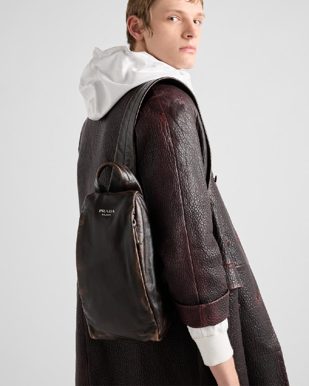 Prada Mochila de napa