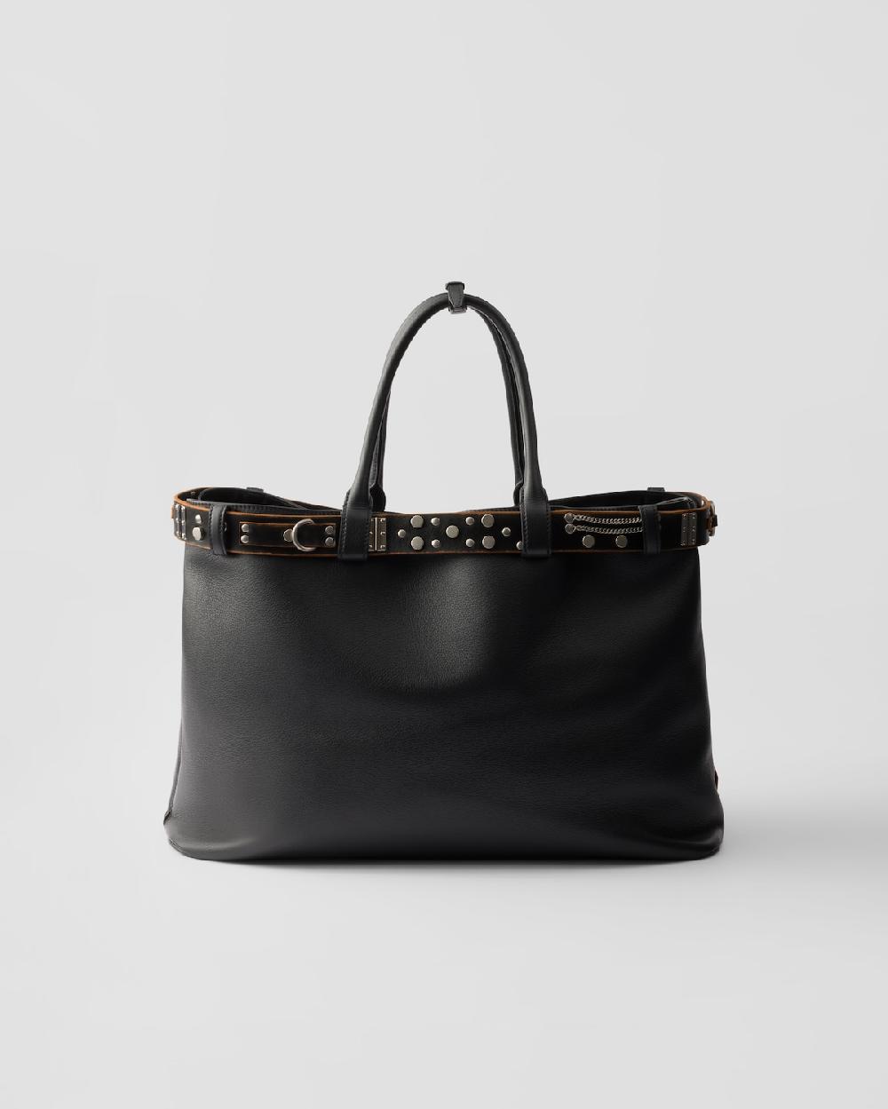 Prada Bolso Prada Buckle de piel con cinturón con tachuelas Rebajas de fábrica