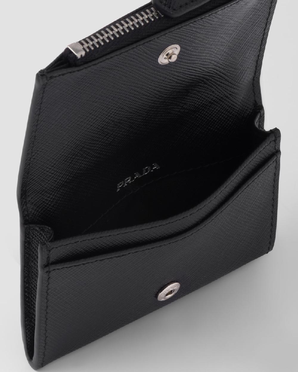 Prada Tarjetero de piel Saffiano Oferta especial
