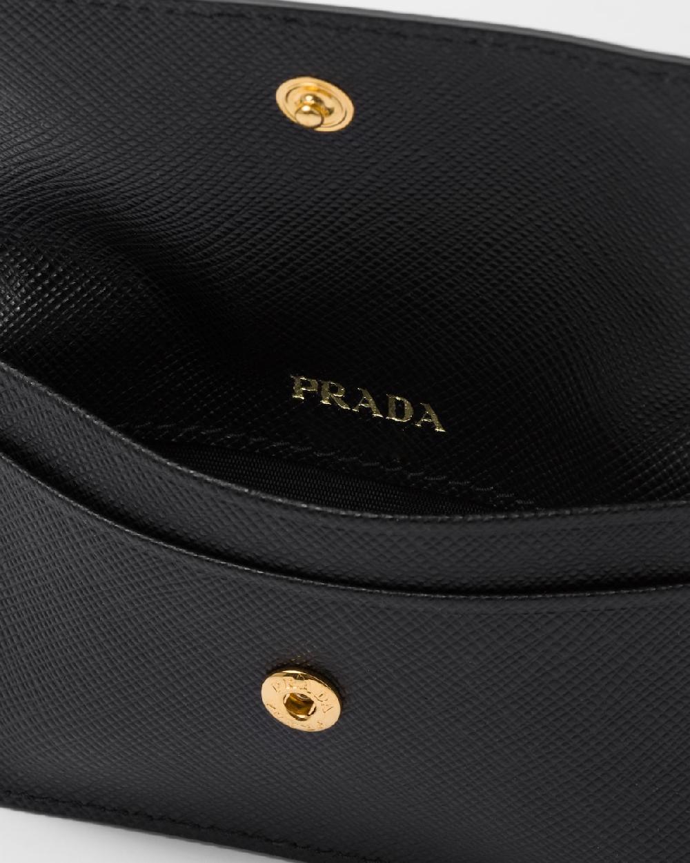Prada Tarjetero de piel Saffiano Precio de fábrica