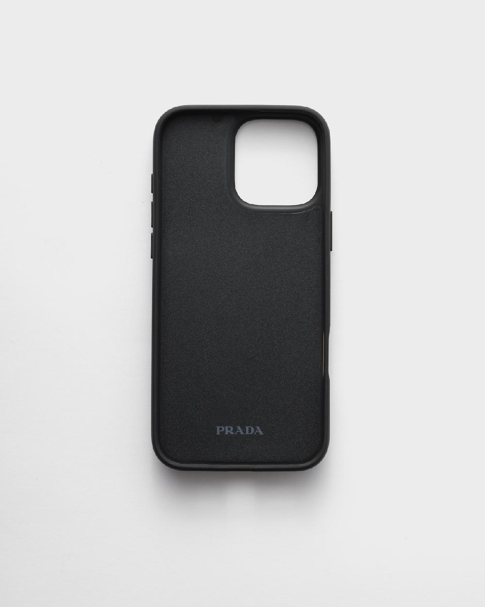 Prada Funda de piel Saffiano para iPhone 16 Pro Max Libre de impuestos