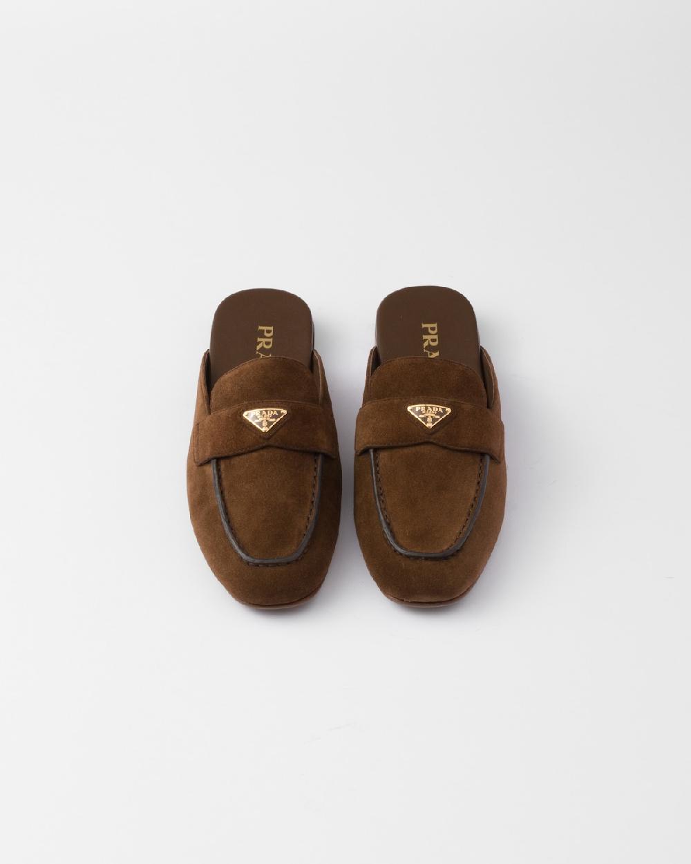 Prada Zapatillas estilo pantufla de ante Gran oferta