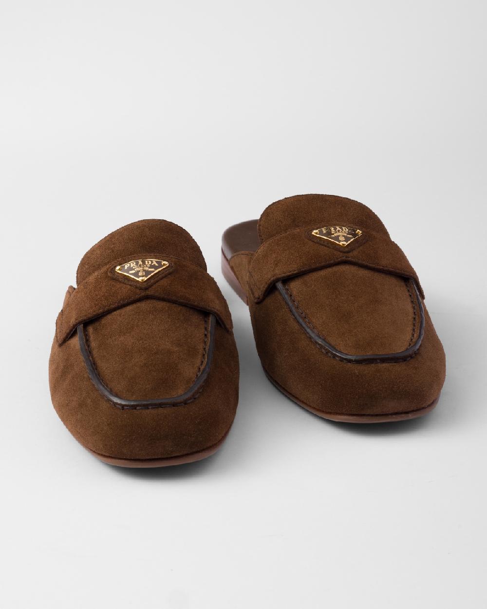 Prada Zapatillas estilo pantufla de ante Gran oferta