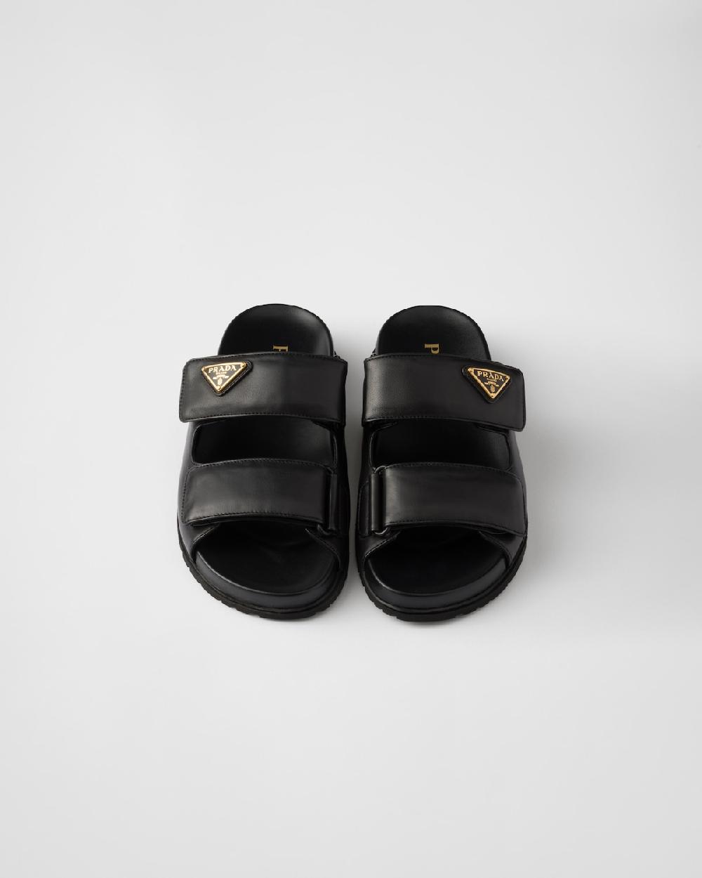 Prada Sandalias planas de piel de napa Rebajas online