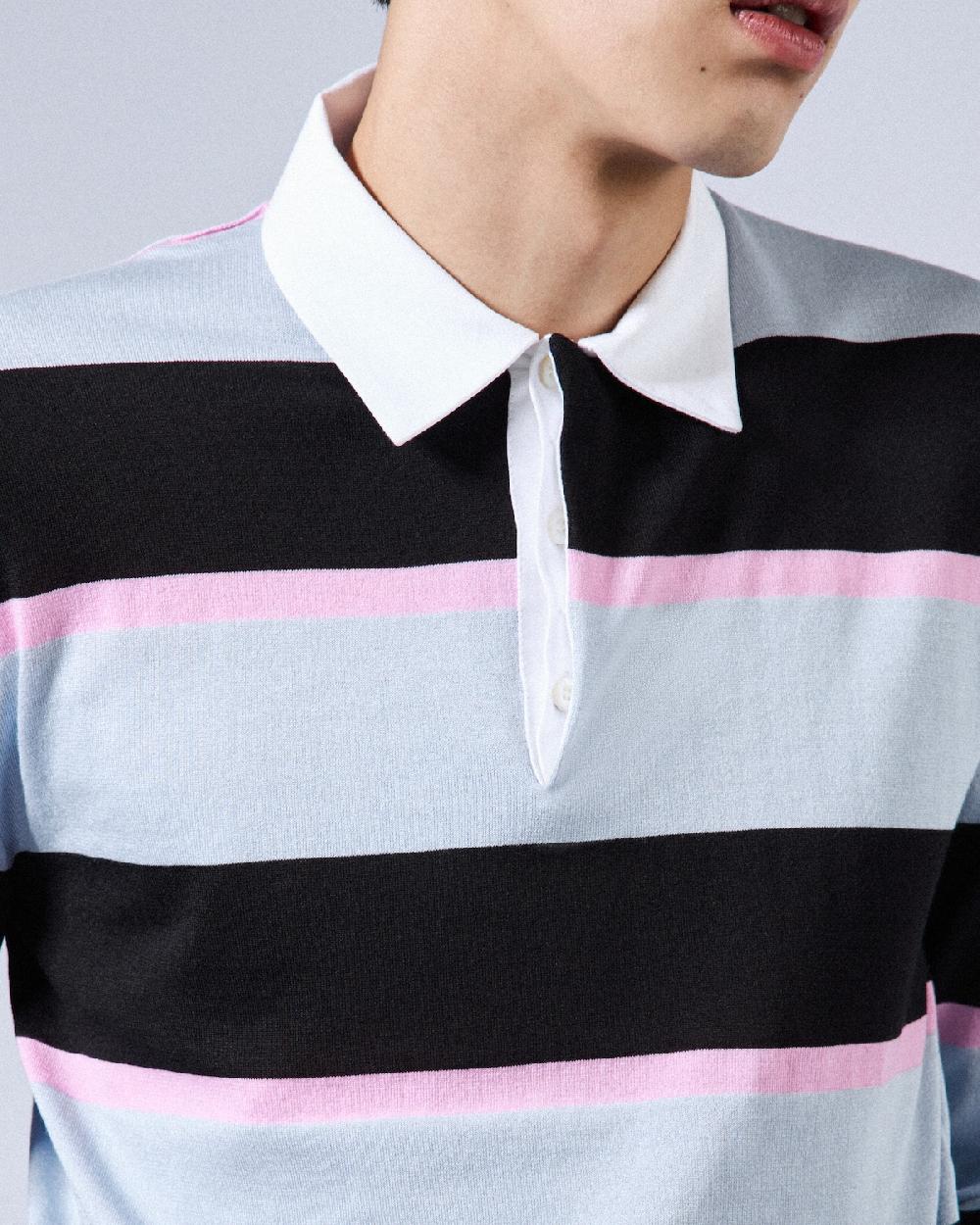 Prada Polo de seda y algodón a rayas Promoción por tiempo limitado