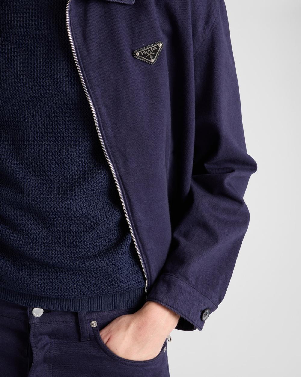 Prada Chaqueta vaquera de estilo envejecido con cremallera Envío internacional gratuito