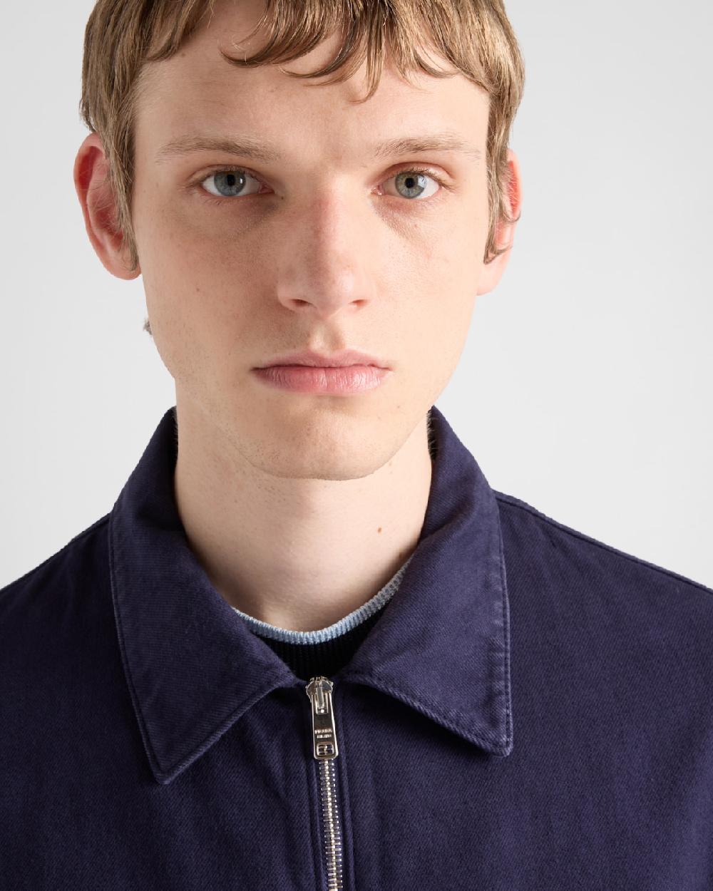 Prada Chaqueta vaquera de estilo envejecido con cremallera Envío internacional gratuito