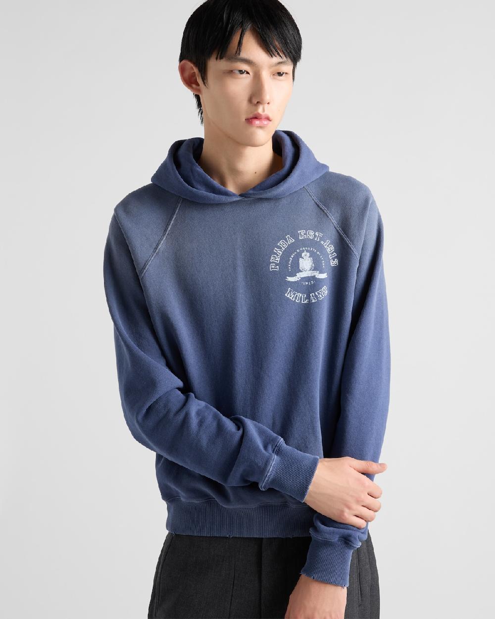 Prada Sudadera en felpa de algodón estampada Libre de impuestos