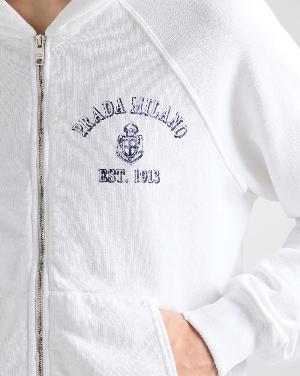 Prada Sudadera en felpa de algodón con capucha Descuentos del mes