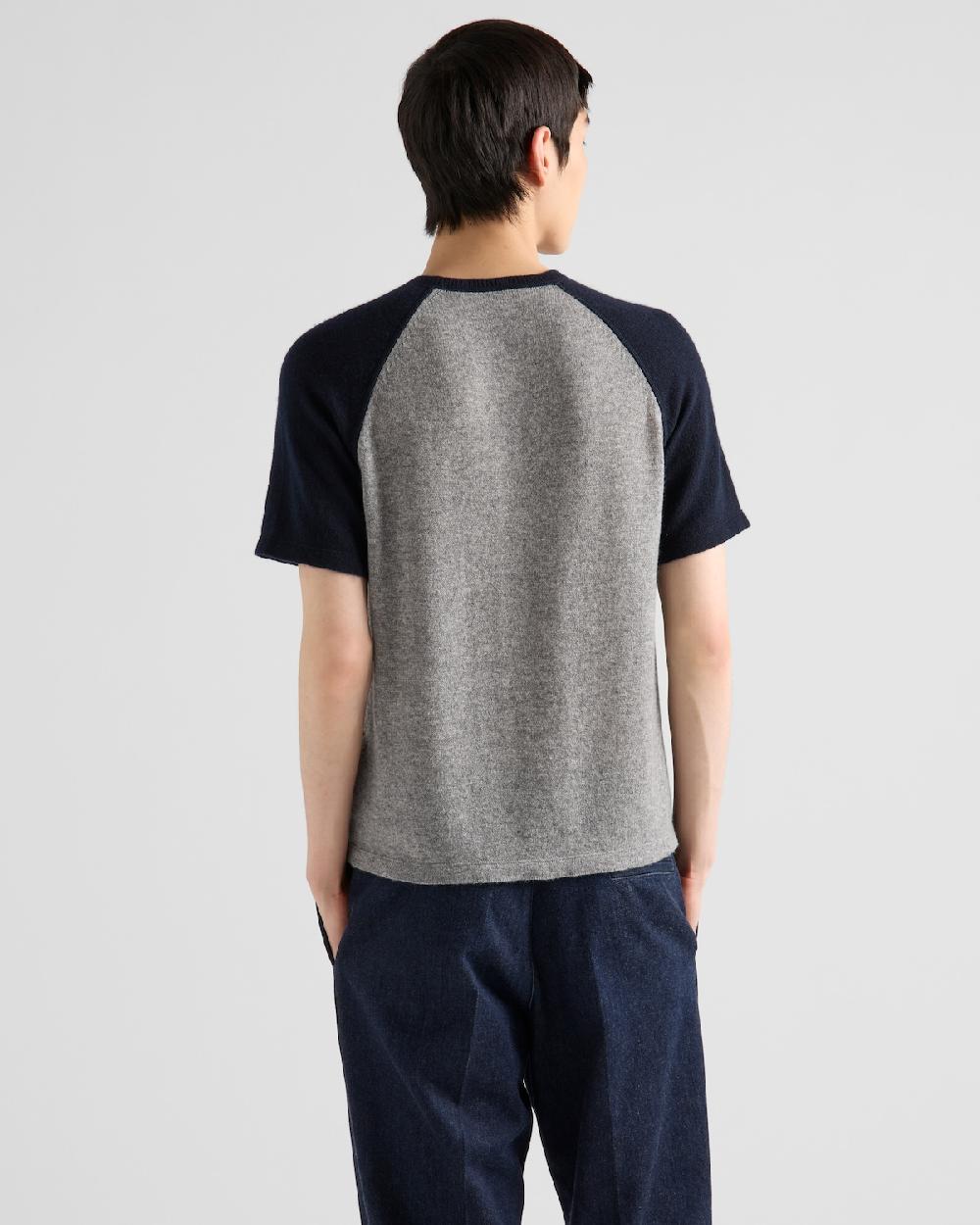Prada Camiseta de cachemir con logo Oferta exclusiva