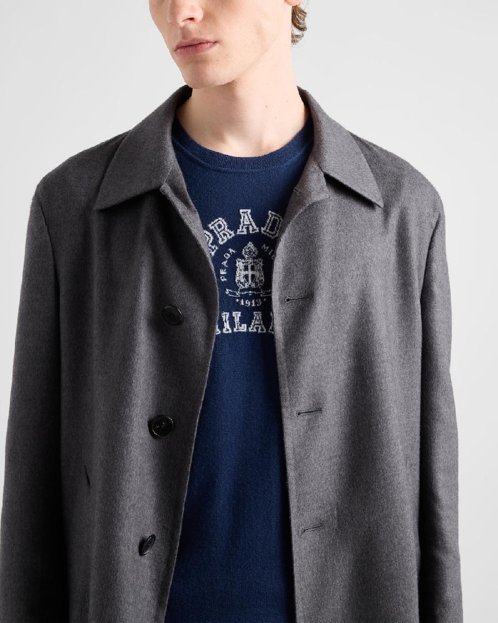 Prada Camiseta de cachemir con logo Última moda