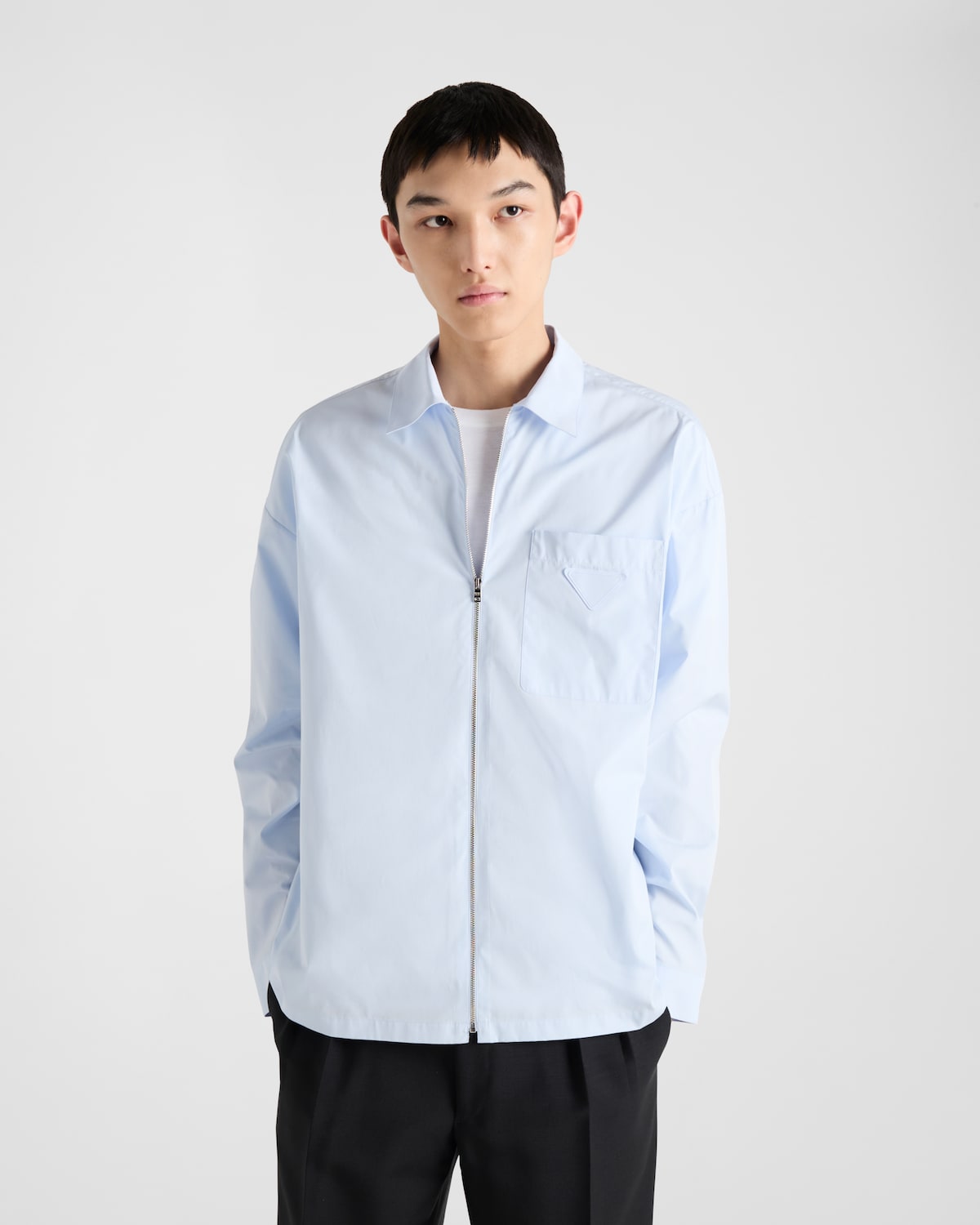 Prada Camisa de algodón con cremallera Ofertas especiales