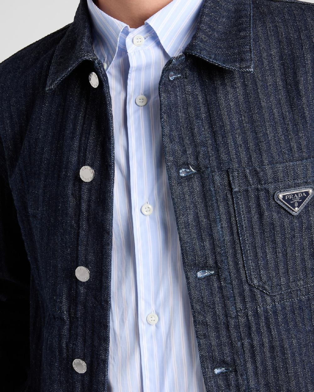 Prada Camisa de algodón a rayas Grandes ahorros