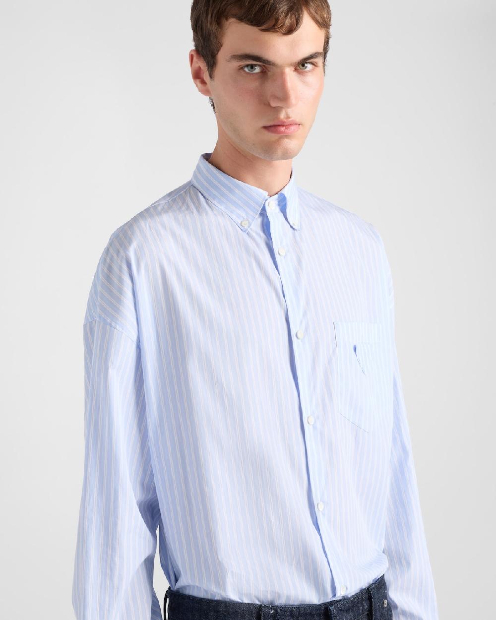 Prada Camisa de algodón a rayas Grandes ahorros