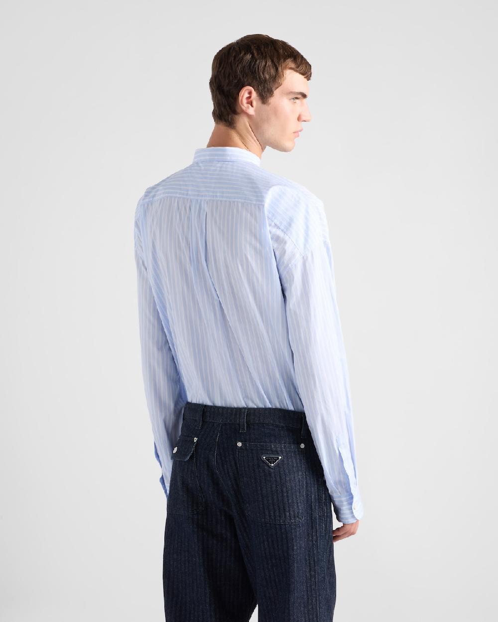 Prada Camisa de algodón a rayas Grandes ahorros