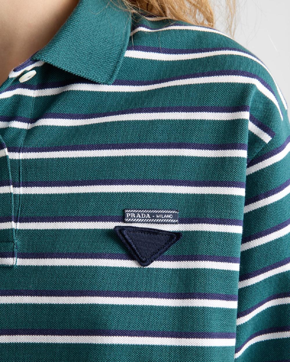 Prada Polo corto de piqué a rayas Rebajas de fábrica