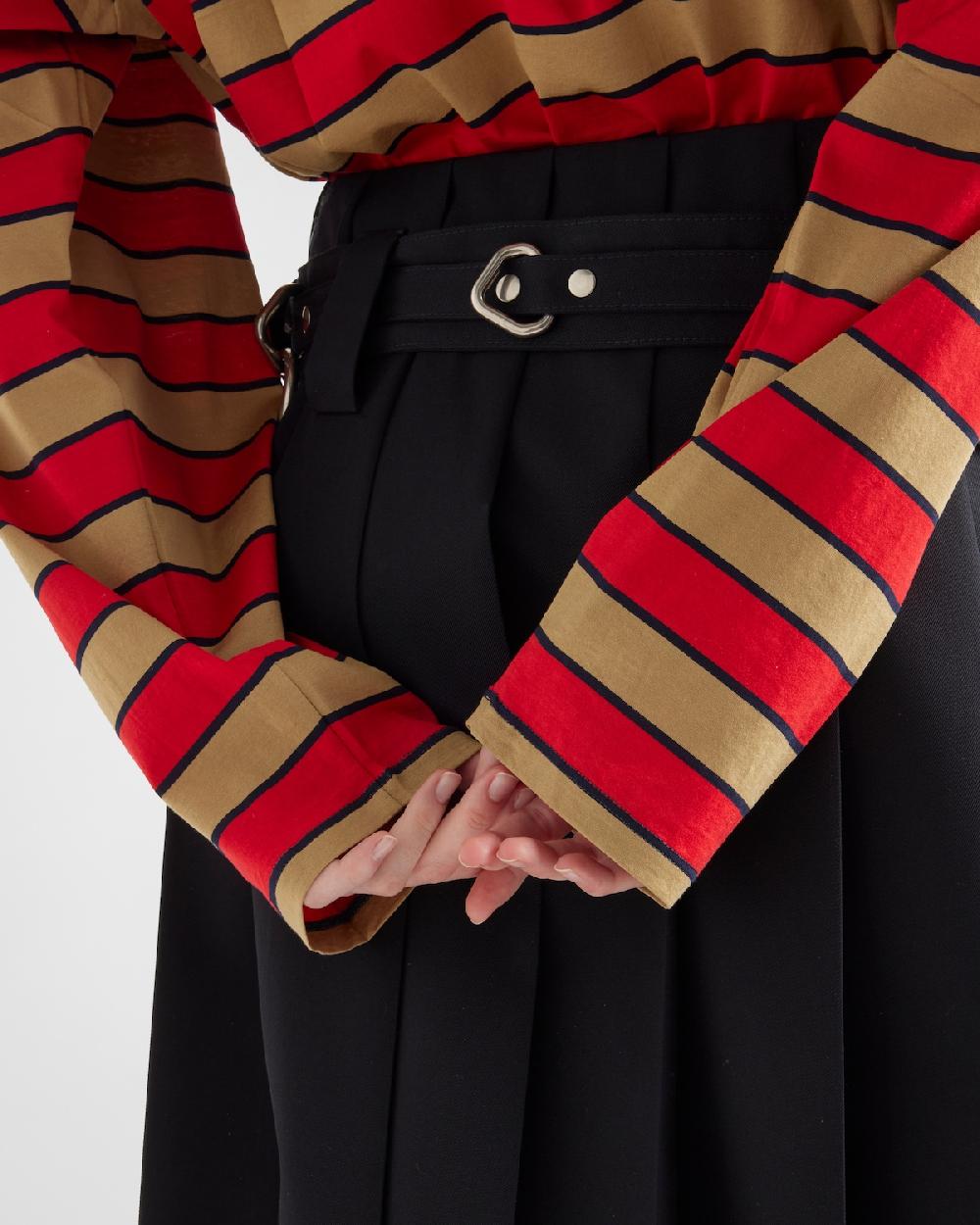 Prada Camiseta de manga larga de algodón de hilo de Escocia a rayas Ventas relámpago