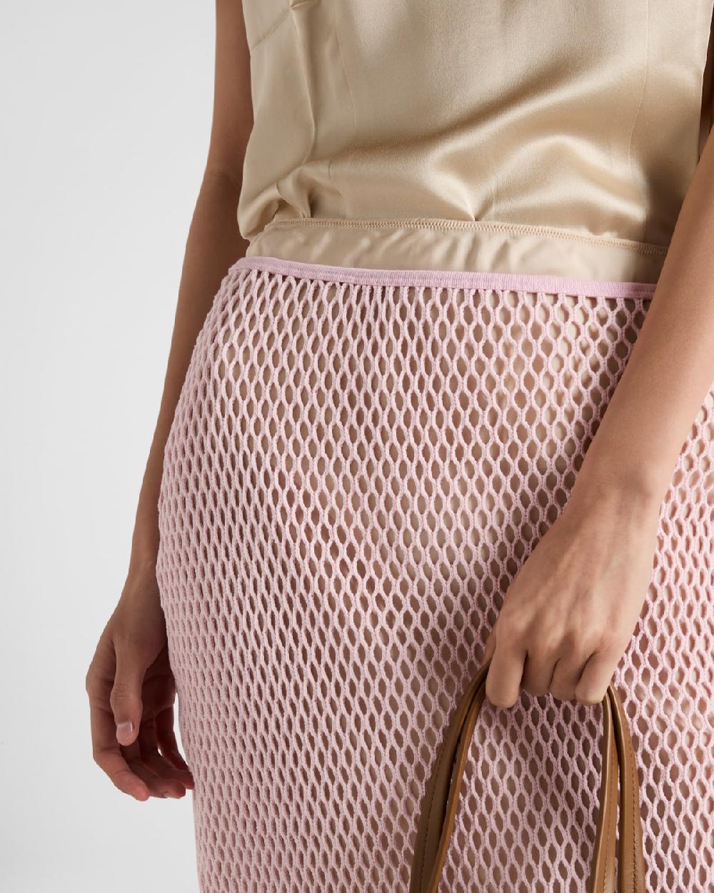 Prada Falda de malla de algodón Tienda
