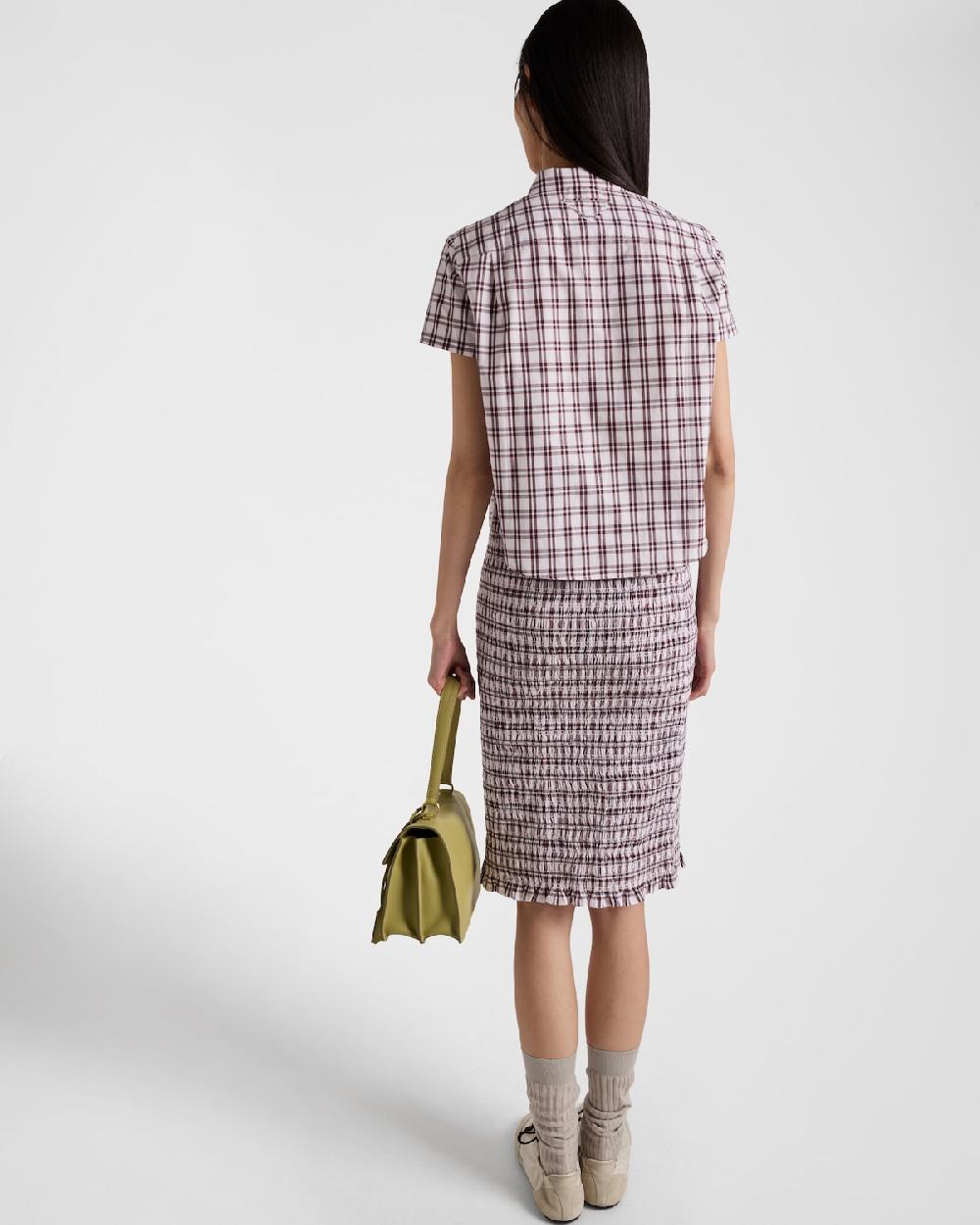 Prada Camisa de cuadros en algodón Liquidación