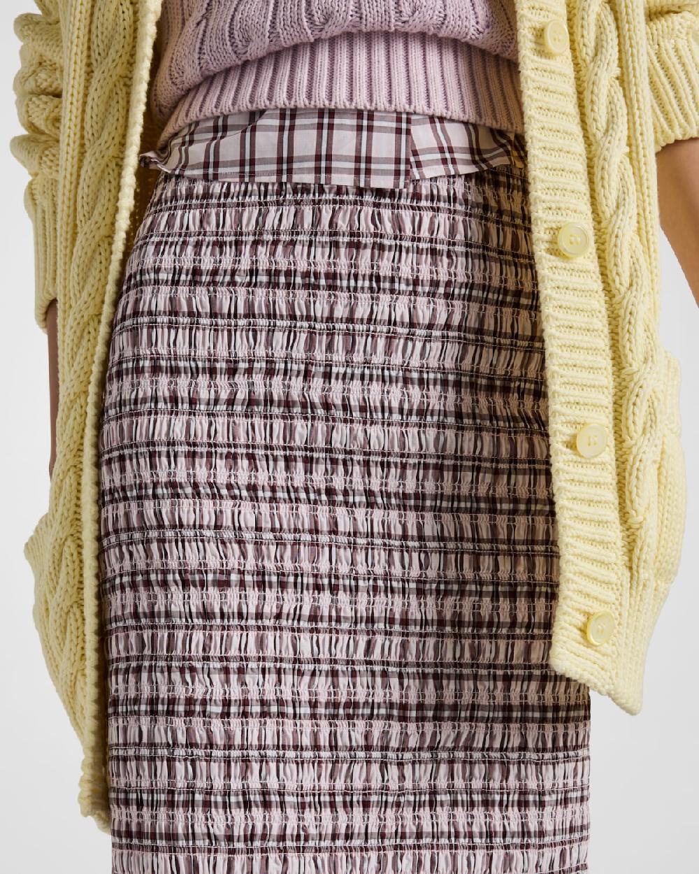 Prada Falda de algodón a cuadros Mejor oferta