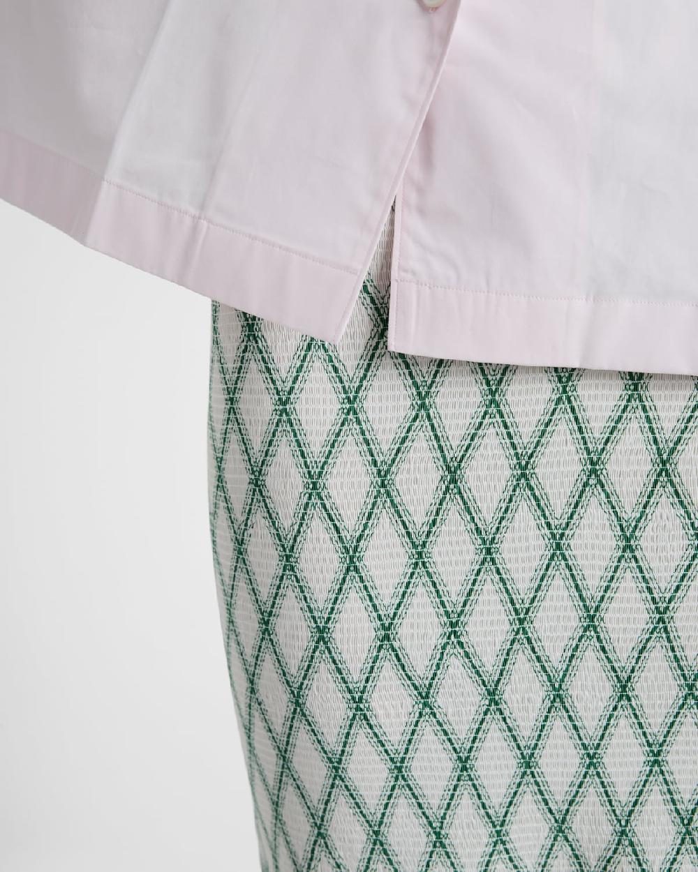 Prada Falda de algodón con patrón geométrico Oferta especial