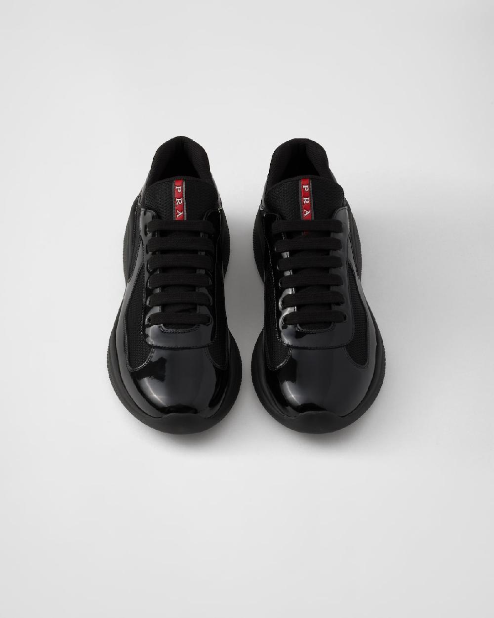 Prada Zapatillas Prada America's Cup de charol y tejido técnico Promoción por tiempo limitado