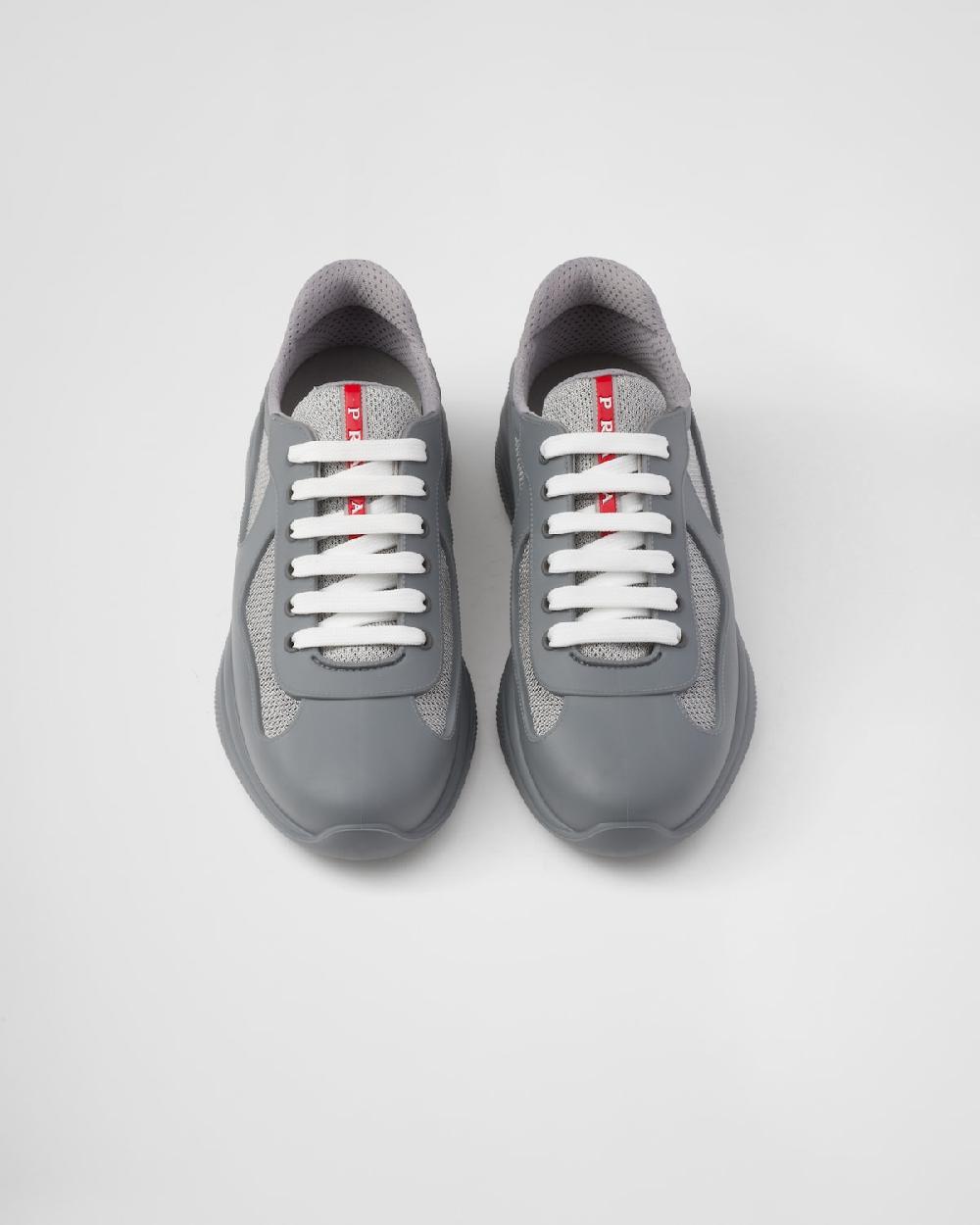 Prada Zapatillas de goma y tejido técnico Prada America's Cup Liquidación