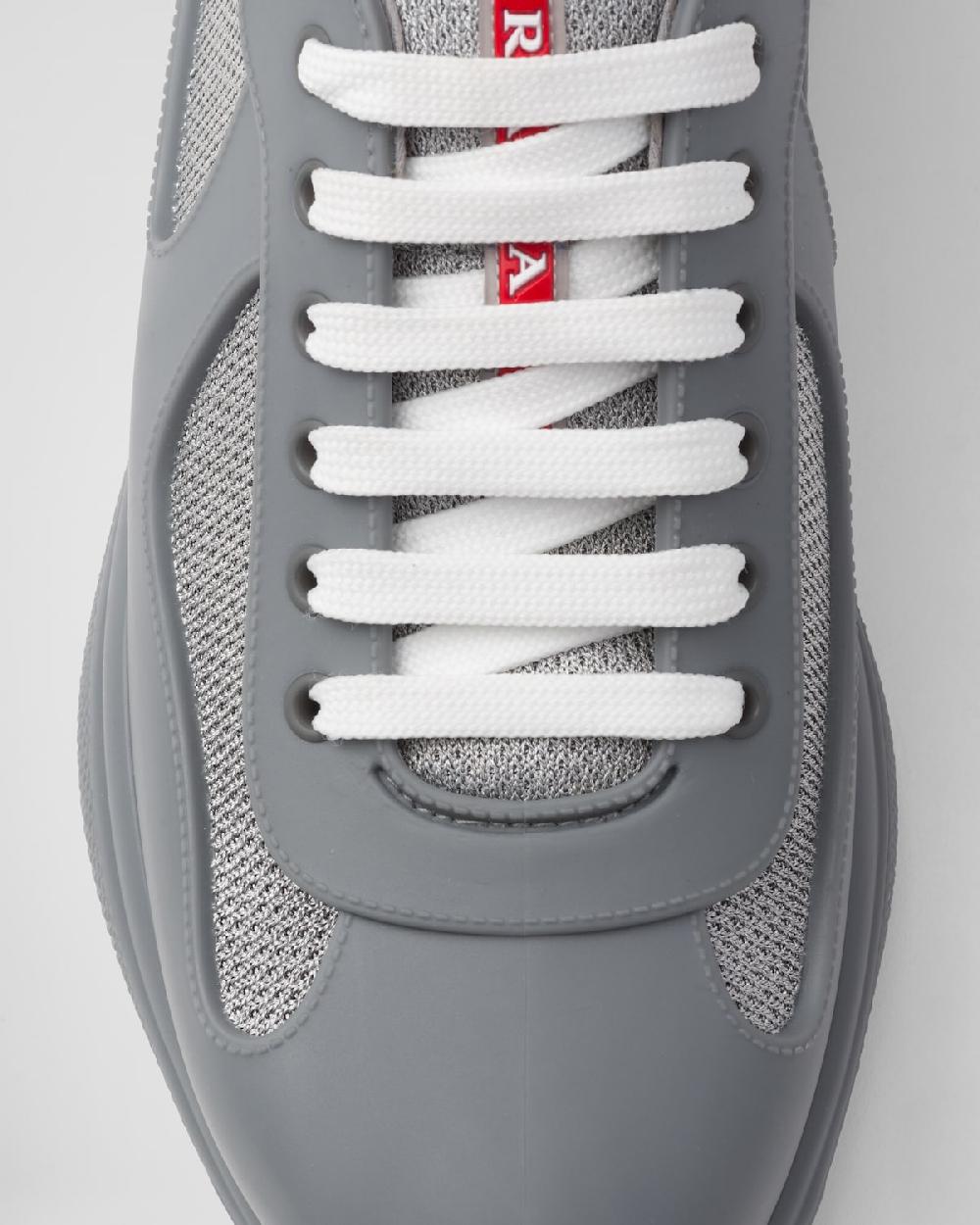 Prada Zapatillas de goma y tejido técnico Prada America's Cup Liquidación