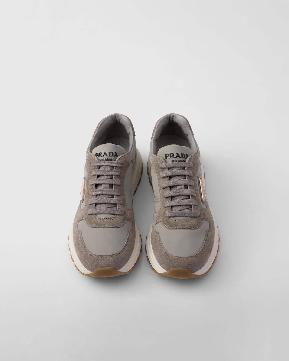 Prada Zapatillas Prax 01 de ante y Re-Nylon Oferta exclusiva